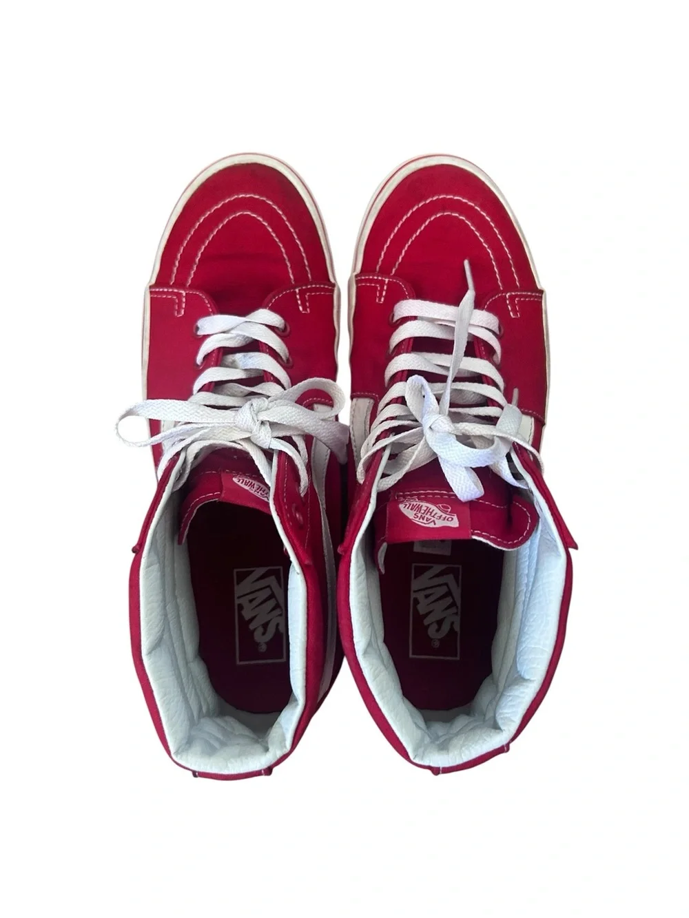 Vans SK8 Red & White High-Top Skate Sneakers Size Mens 11
